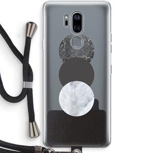 CaseCompany Marmeren cirkels: LG G7 Thinq Transparant Hoesje met koord