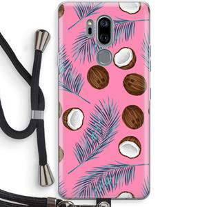 CaseCompany Kokosnoot roze: LG G7 Thinq Transparant Hoesje met koord