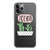 CaseCompany I love cacti: iPhone 11 Pro Transparant Hoesje