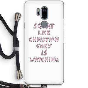 CaseCompany Christian Grey: LG G7 Thinq Transparant Hoesje met koord