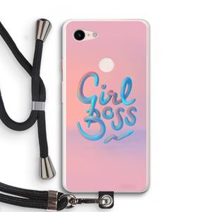 CaseCompany Girl boss: Pixel 3 XL Transparant Hoesje met koord