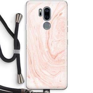 CaseCompany Peach bath: LG G7 Thinq Transparant Hoesje met koord
