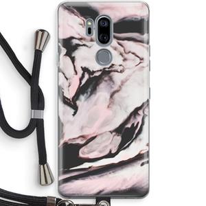 CaseCompany Roze stroom: LG G7 Thinq Transparant Hoesje met koord