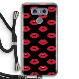 CaseCompany Lips: LG G6 Transparant Hoesje met koord