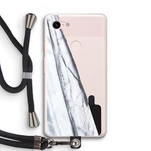 CaseCompany Gestreepte marmer: Pixel 3 XL Transparant Hoesje met koord