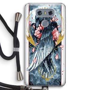 CaseCompany Golden Raven: LG G6 Transparant Hoesje met koord
