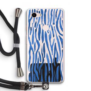 CaseCompany Blauwe nerven: Pixel 3 XL Transparant Hoesje met koord