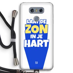 CaseCompany Laat de zon in je hart: LG G6 Transparant Hoesje met koord