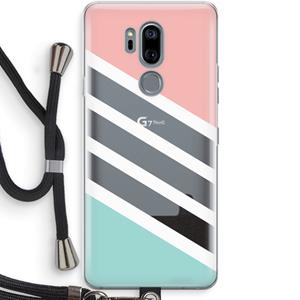 CaseCompany Strepen pastel: LG G7 Thinq Transparant Hoesje met koord