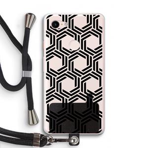 CaseCompany Geometrisch patroon: Pixel 3 XL Transparant Hoesje met koord
