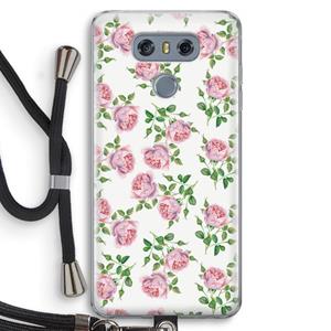 CaseCompany Kleine roosjes: LG G6 Transparant Hoesje met koord