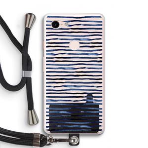 CaseCompany Verrassende lijnen: Pixel 3 XL Transparant Hoesje met koord