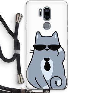 CaseCompany Cool cat: LG G7 Thinq Transparant Hoesje met koord