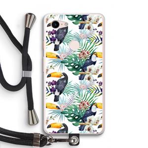 CaseCompany Tukans: Pixel 3 XL Transparant Hoesje met koord