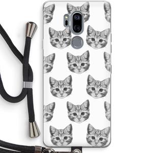 CaseCompany Kitten: LG G7 Thinq Transparant Hoesje met koord