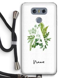 CaseCompany Green Brush: LG G6 Transparant Hoesje met koord