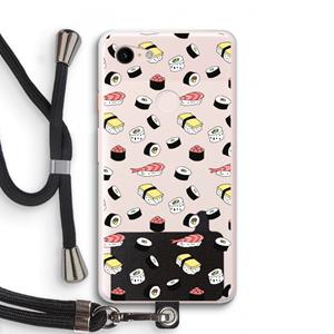 CaseCompany Sushi time: Pixel 3 XL Transparant Hoesje met koord