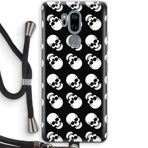 CaseCompany Musketon Skulls: LG G7 Thinq Transparant Hoesje met koord
