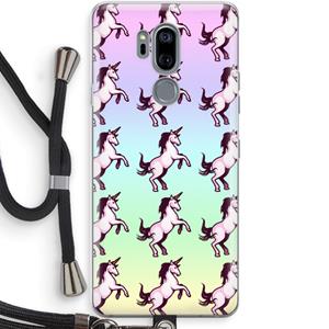 CaseCompany Musketon Unicorn: LG G7 Thinq Transparant Hoesje met koord