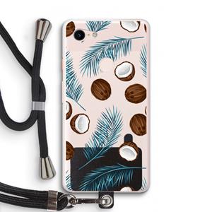 CaseCompany Kokosnoot roze: Pixel 3 XL Transparant Hoesje met koord