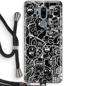 CaseCompany Vexx Black City : LG G7 Thinq Transparant Hoesje met koord