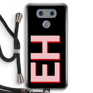CaseCompany Monogram: LG G6 Transparant Hoesje met koord