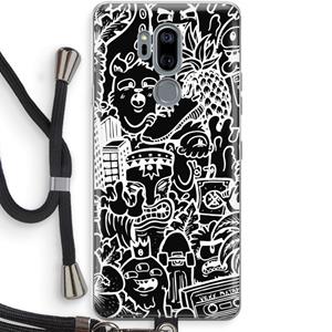 CaseCompany Vexx Black Mixtape: LG G7 Thinq Transparant Hoesje met koord