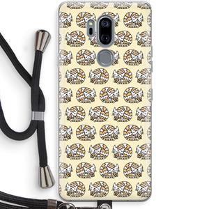 CaseCompany Slapende poes: LG G7 Thinq Transparant Hoesje met koord
