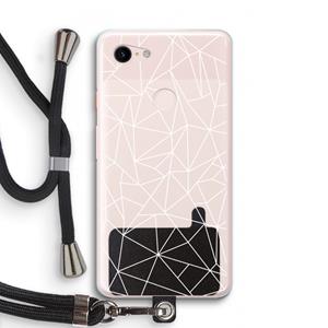 CaseCompany Geometrische lijnen wit: Pixel 3 XL Transparant Hoesje met koord