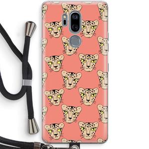 CaseCompany Tijger: LG G7 Thinq Transparant Hoesje met koord