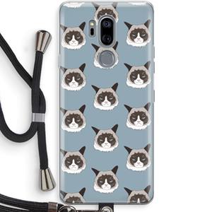 CaseCompany It's a Purrr Case: LG G7 Thinq Transparant Hoesje met koord