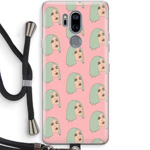 CaseCompany King Kylie: LG G7 Thinq Transparant Hoesje met koord