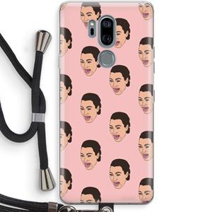 CaseCompany Ugly Cry Call: LG G7 Thinq Transparant Hoesje met koord