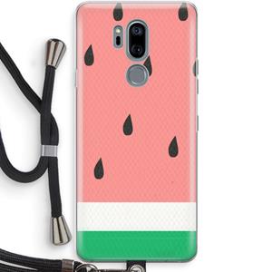 CaseCompany Watermeloen: LG G7 Thinq Transparant Hoesje met koord