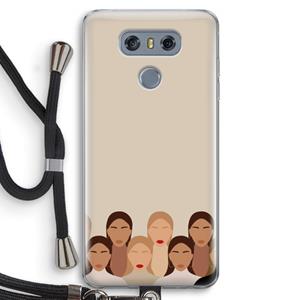 CaseCompany Girls girls girls: LG G6 Transparant Hoesje met koord