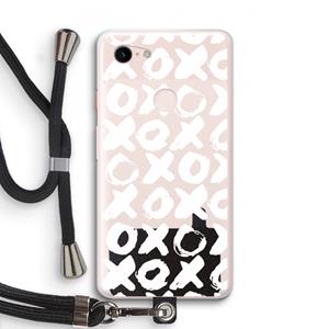 CaseCompany XOXO: Pixel 3 XL Transparant Hoesje met koord