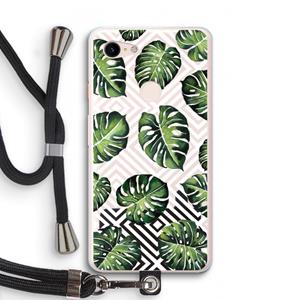 CaseCompany Geometrische jungle: Pixel 3 XL Transparant Hoesje met koord