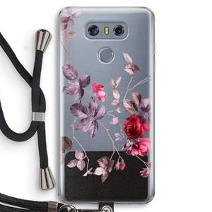 CaseCompany Mooie bloemen: LG G6 Transparant Hoesje met koord