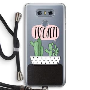 CaseCompany I love cacti: LG G6 Transparant Hoesje met koord