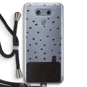 CaseCompany Kleine kattenkopjes: LG G6 Transparant Hoesje met koord