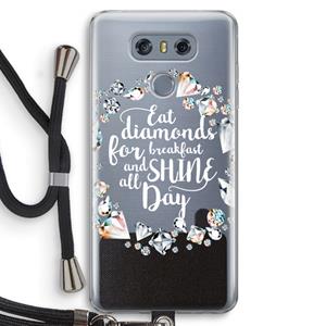CaseCompany Diamonds: LG G6 Transparant Hoesje met koord