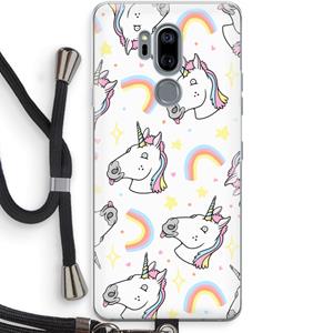 CaseCompany Rainbow Unicorn: LG G7 Thinq Transparant Hoesje met koord