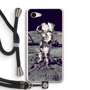 CaseCompany Spaceman: Pixel 3 XL Transparant Hoesje met koord