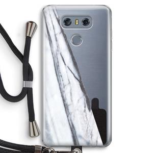 CaseCompany Gestreepte marmer: LG G6 Transparant Hoesje met koord