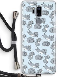 CaseCompany Poezen: LG G7 Thinq Transparant Hoesje met koord