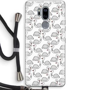 CaseCompany Zwanen: LG G7 Thinq Transparant Hoesje met koord