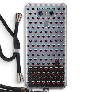 CaseCompany Hartjes: LG G6 Transparant Hoesje met koord