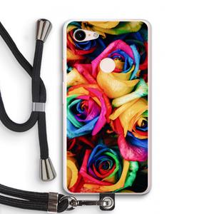 CaseCompany Neon bloemen: Pixel 3 XL Transparant Hoesje met koord