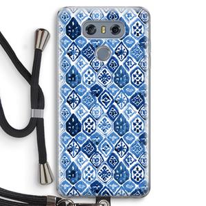 CaseCompany Blauw motief: LG G6 Transparant Hoesje met koord