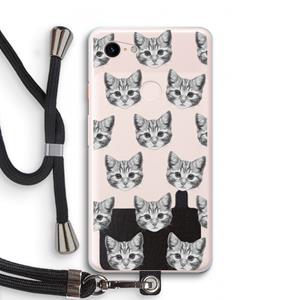 CaseCompany Kitten: Pixel 3 XL Transparant Hoesje met koord